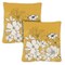 Yellow Modern Flowers Decorative Spring Indoor/Outdoor Pillow Cover (set of 2)